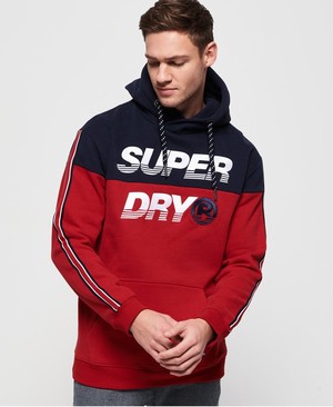 Superdry Applique Oversized Nu Lad Férfi Kapucnis Pulóver Piros | RNBHL5627